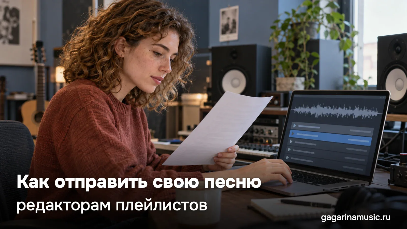 Подготовка описания песни и музыкальной заявки на ноутбуке